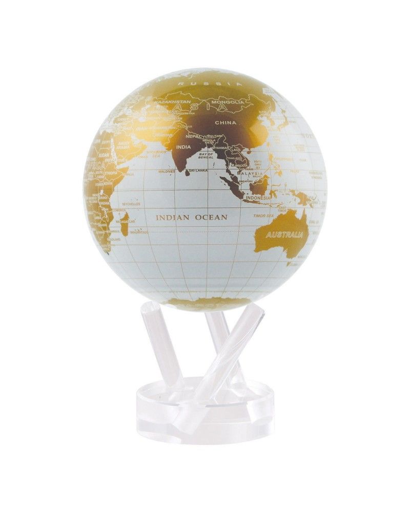 MOVA GLOBE Mova globo 4,5" mappa bianca e oro c/base acrilico