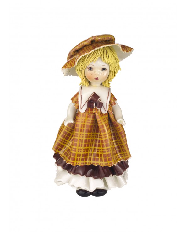 Standing micro doll brown yellow