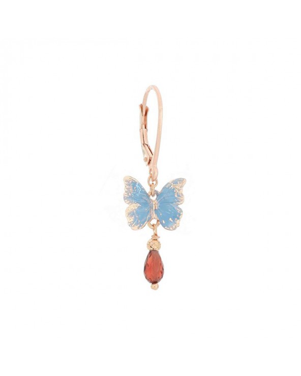 Small blue earring with butterfly