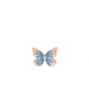 Lobe earring with blue butterfly