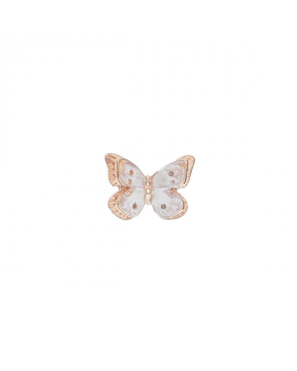 Lobe earring with white butterfly