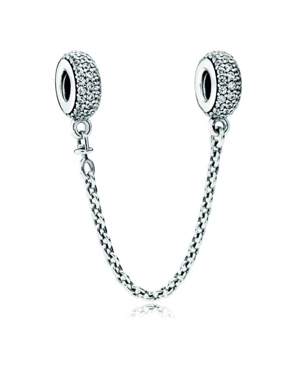 Pandora Silver safety chain with clear