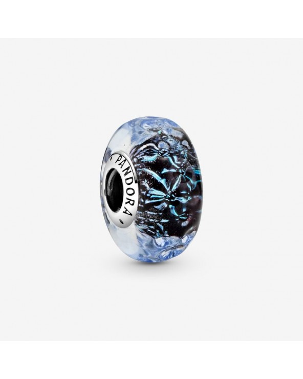 Pandora Charm Oceano in vetro di Murano blu scuro