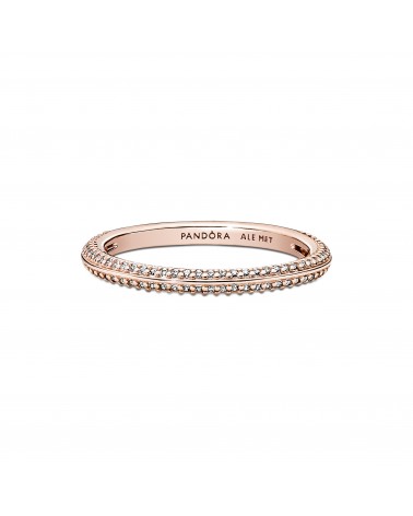 14k rose gold-plated ring with clear cubic zirconia