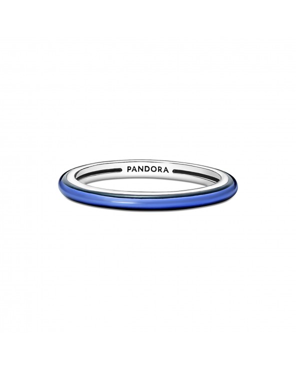 Sterling silver ring with transparent royal blue enamel