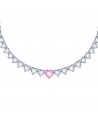Collana Diamond Heart Argento, Bianco e Roso 38.5 cm