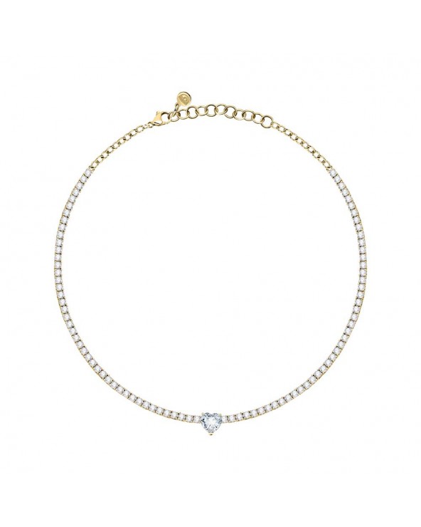 Collana Diamond Heart Oro e Bianco 37 cm