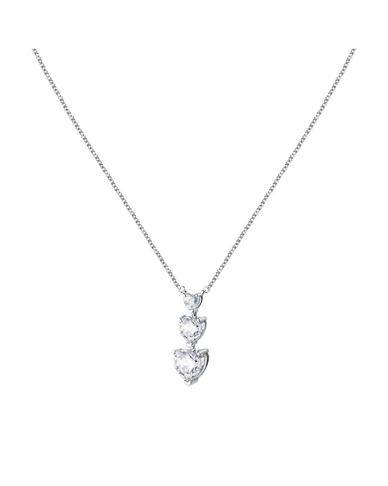 Collana Diamond Heart Argento e Bianco 38 cm