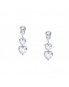 Orecchini Diamond Heart Argento e Bianco 30.5 mm