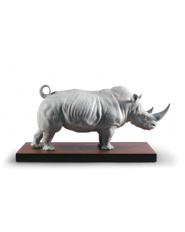 Lladrò Figurina rinoceronte bianco