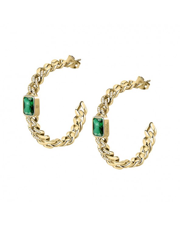 Orecchini Chain Oro e Verde 40 mm