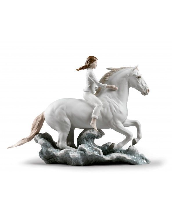 Figurina Cavallo e donna Galoppo nel mare