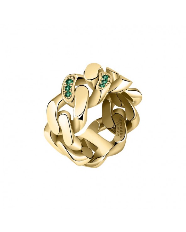 Anello Chain Oro e Verde