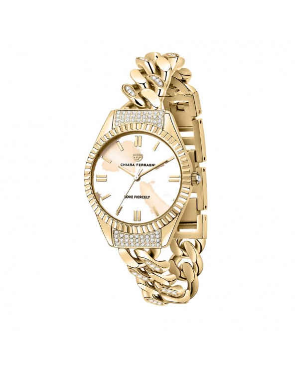 Chain Capsule Watch Champagne and Yellow Gold 34 mm
