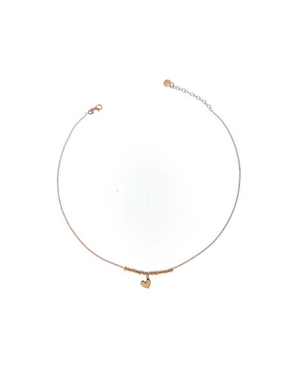 Choker Subject Cuore in rose gold plated Silver