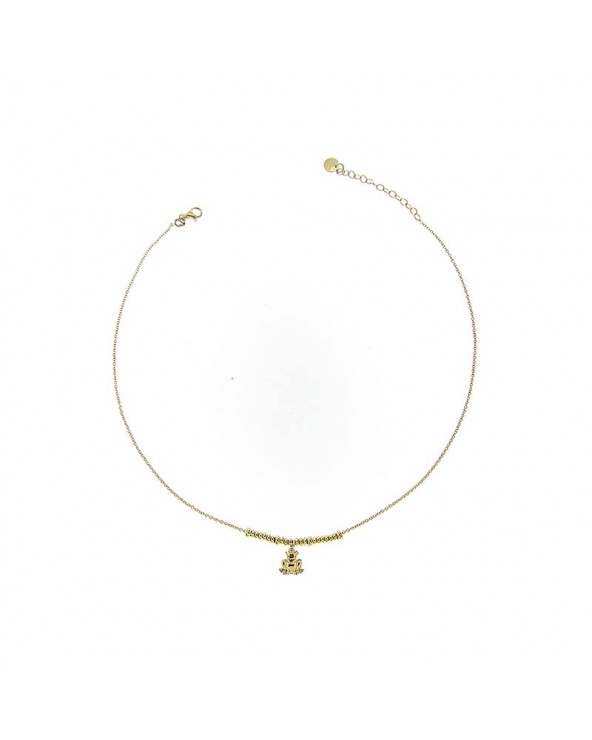 Choker Subject Frog in yellow gold plated Silver