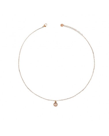 Choker Chain and Peace Zircons in rose gold plated Silver