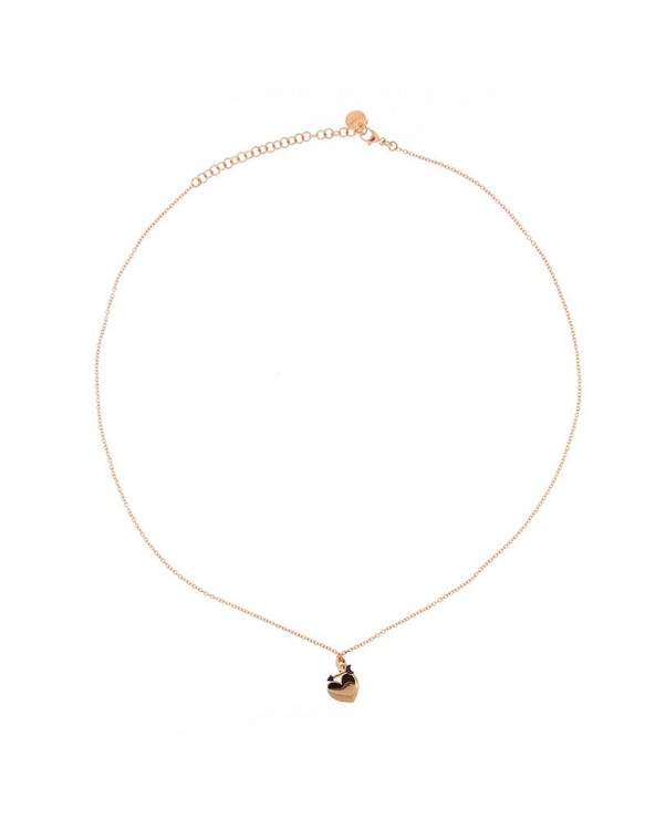Rose Gold Chain Choker With Rounded Pendant and Micro Zircons -