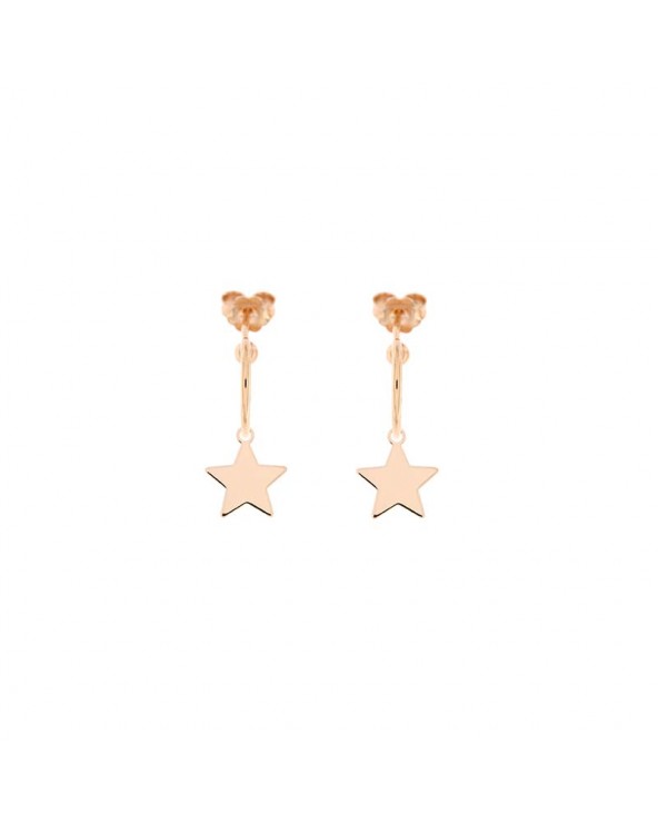 Hoop Earrings Micro Pendant - Star