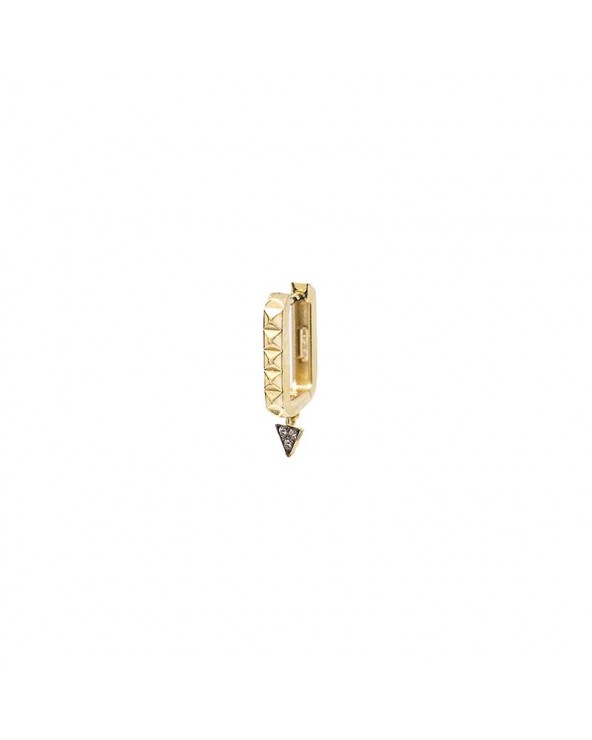 Single Earring Snap Closure, Studs and Triangle in yellow gold