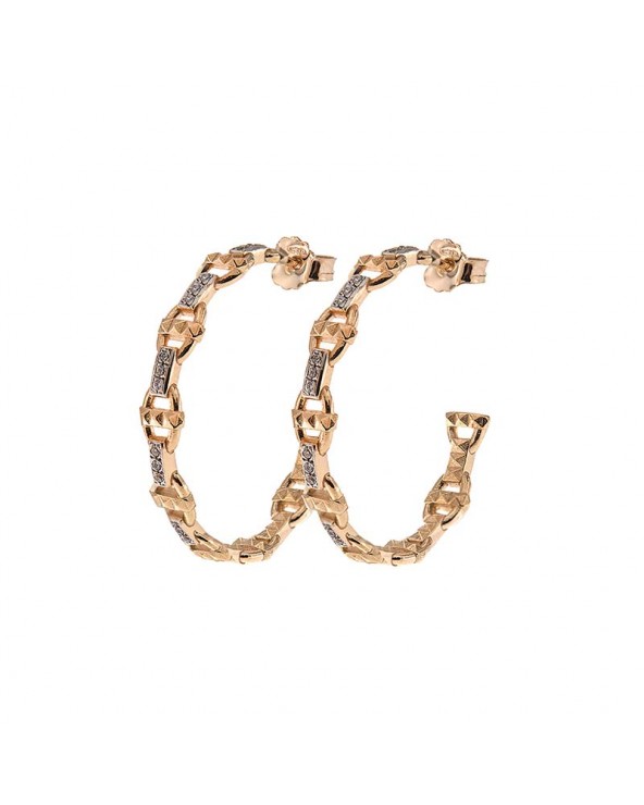 Pair Of Hoops - Marine Link and Studs in rose gold plated Silver