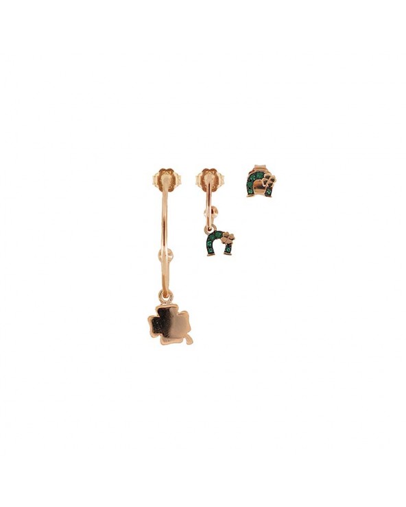 3 Set Earrings Pieces - Four-Leaf Clover / Horseshoe / Horseshoe