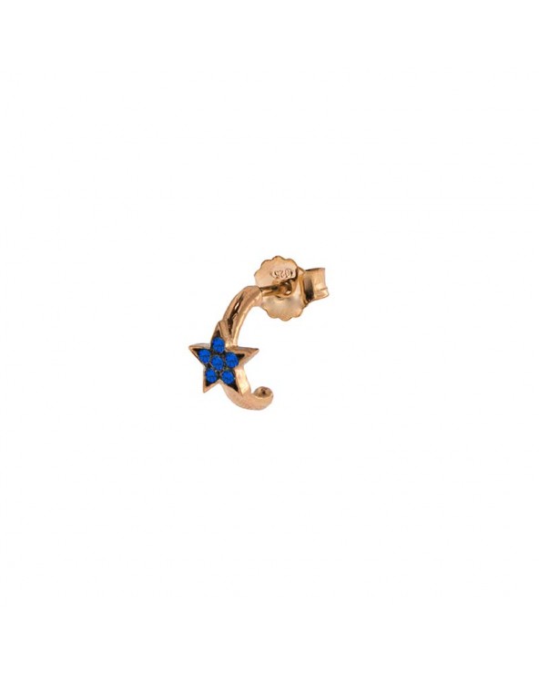 Mono Earring Diameter 1 With Subject - Star in rose gold plated