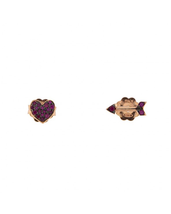Stud Earrings With Zirconia Heart/Arrow