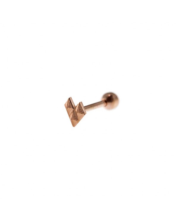 Crazy Heart Stud Piercing in rose gold plated Silver