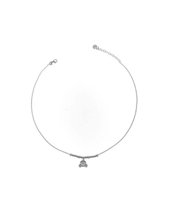 Choker Subject Cariage in rhodium plated Silver