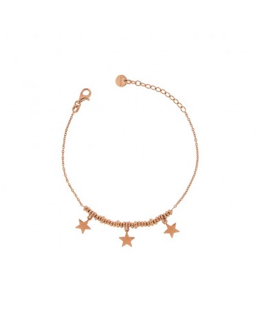 Bracelet With Three Stars and Micro Circles in yellow gold