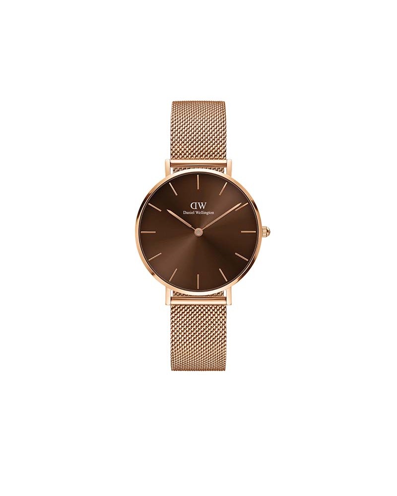 Petite Colored Amber 32 mm Rose Gold and Brown Watch