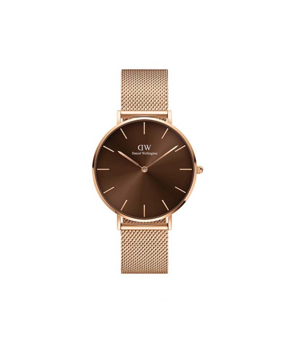 Petite Colored Amber 36 mm Rose Gold and Brown Watch