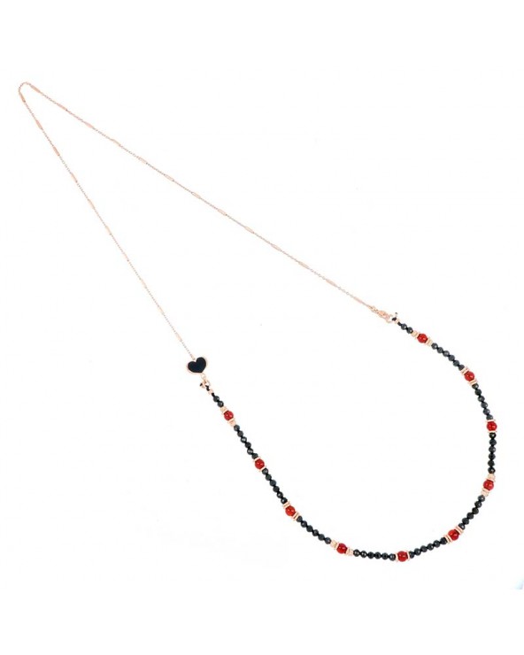 Carnelian And Spinel Long Necklace
