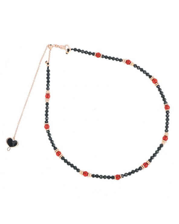Carnelian And Spinel Stones Necklace