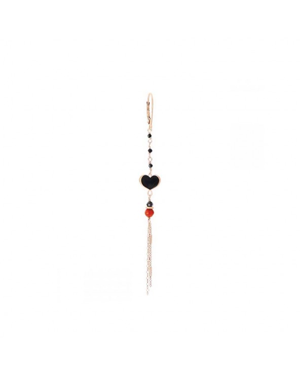 Carnelian And Spinel Stones Maman Heart Short Earring