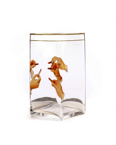Large Glass Vase Lipsticks "Toiletpaper"