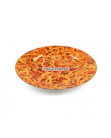 Porcelain Plate Spaghetti Gold Border