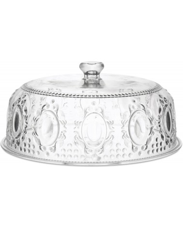 Cake plate with cover baroque & rock clear