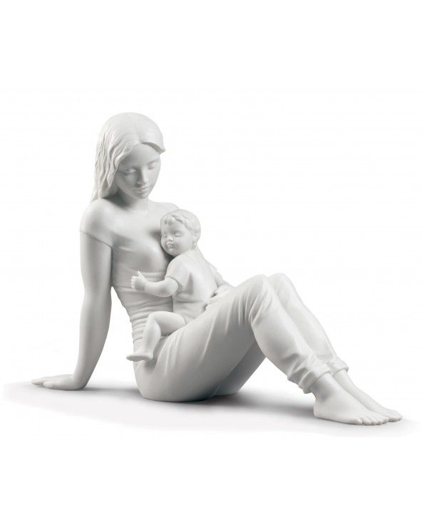 Figurina L'amore di una madre. Bianco opaco