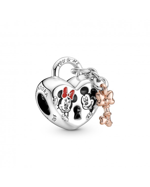 Pandora Disney, charm Lucchetto d'Amore Mickey Mouse & Minnie