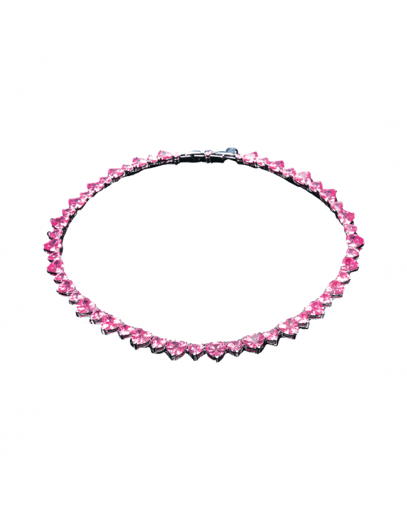 Infinity Love Necklace Silver and Pink 38.5 cm