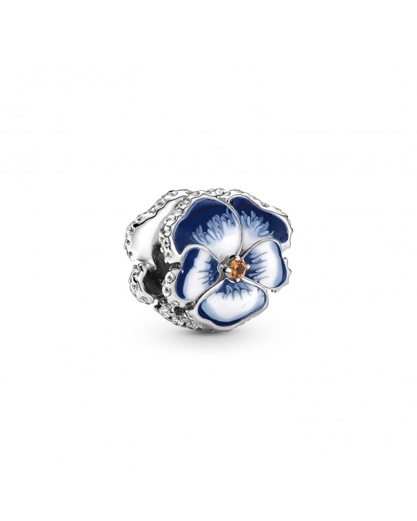 Blue Pansy Flower Charm