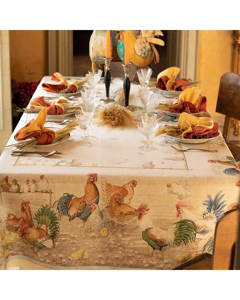 Tablecloth Roosters