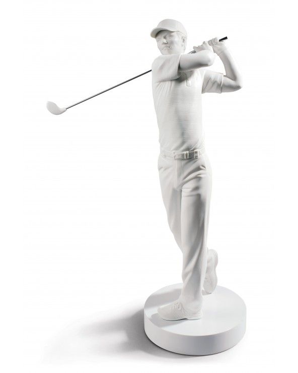 Lladrò Figurina campione di golf. Bianco