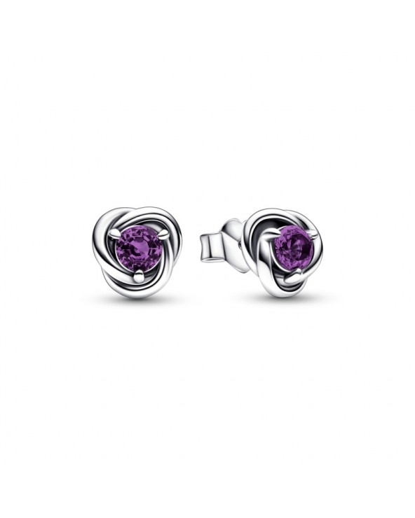Pandora Purple Eternity Circle Stud Earrings