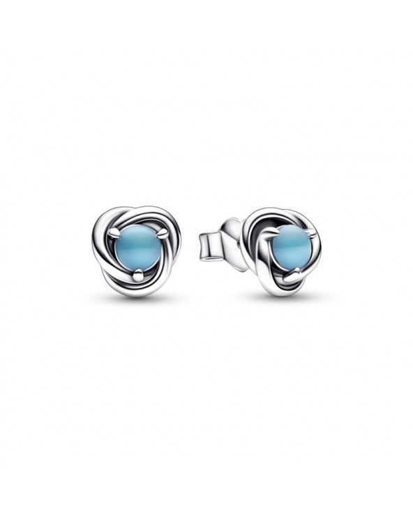 Pandora Turquoise Blue Eternity Circle Stud Earrings