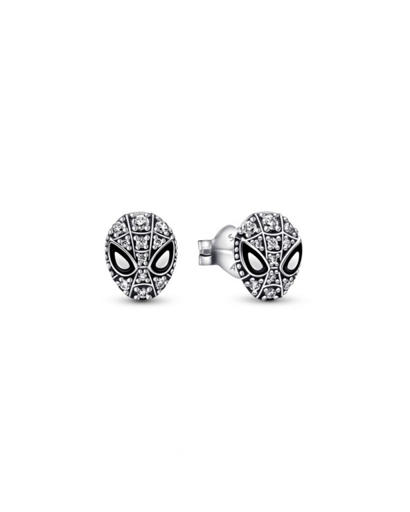 Pandora Marvel Spider-Man Mask Pavé Stud Earrings