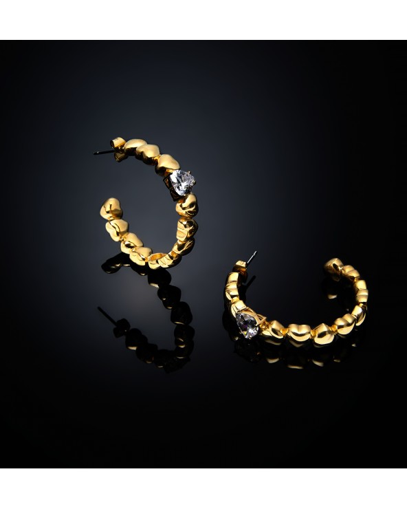 Chiara Ferragni Earrings Cuoricino Gold/White 40 mm