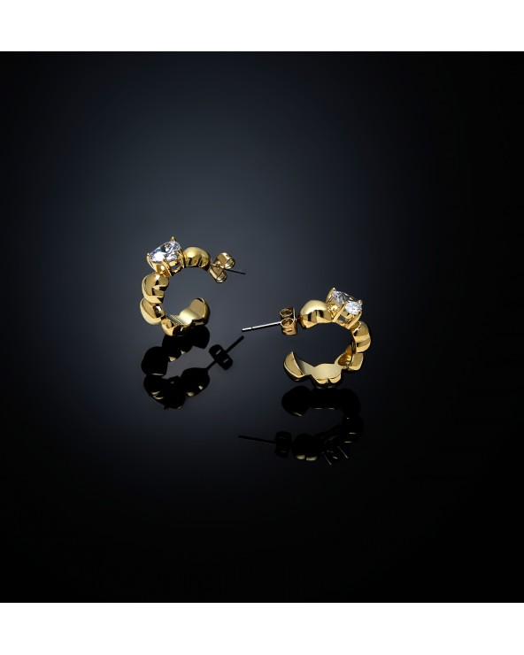 Chiara Ferragni Earrings Cuoricino Gold/White 20 mm